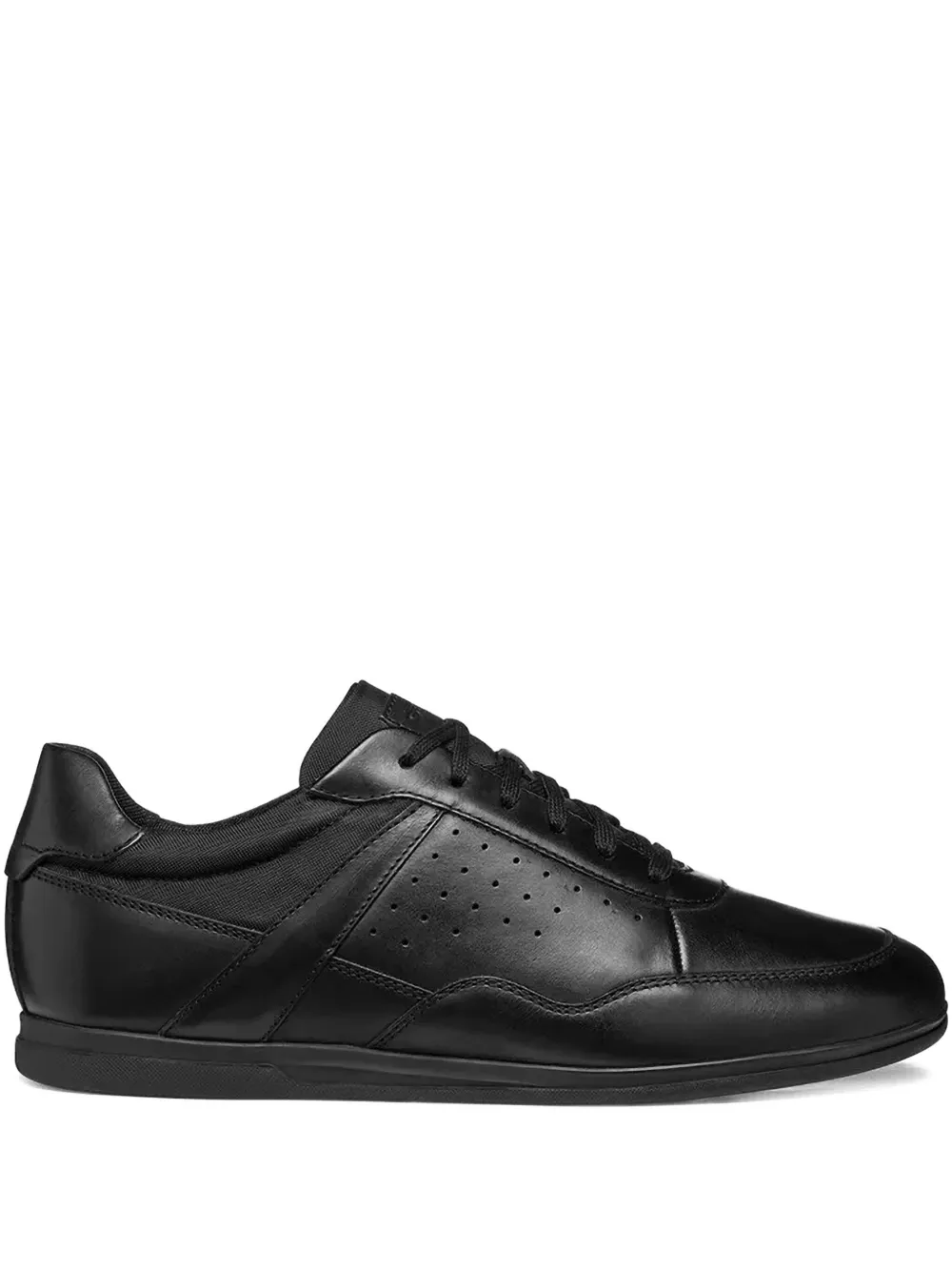 Geox Renan perforated leather lace-up sneakers Black