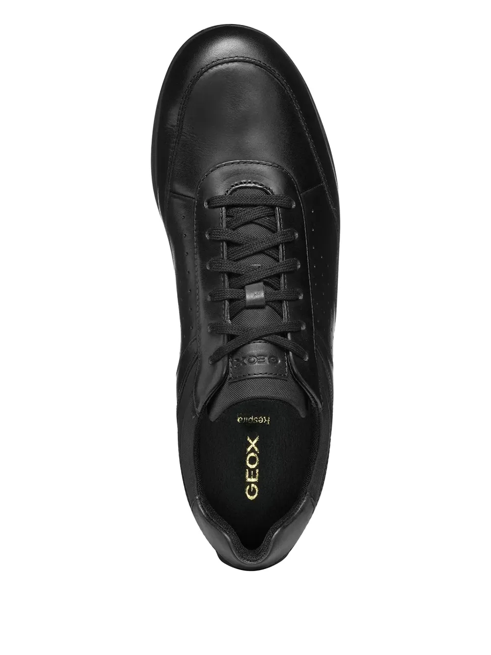 Geox Renan perforated leather lace-up sneakers Black