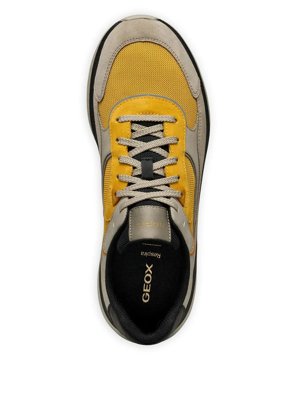 Geox Spherica Actif X1 sneakers met mesh vlak Geel