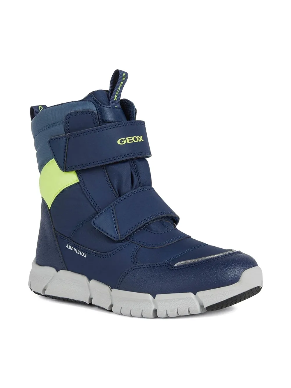 Geox Kids' Double-strap Padded Boots In Blue