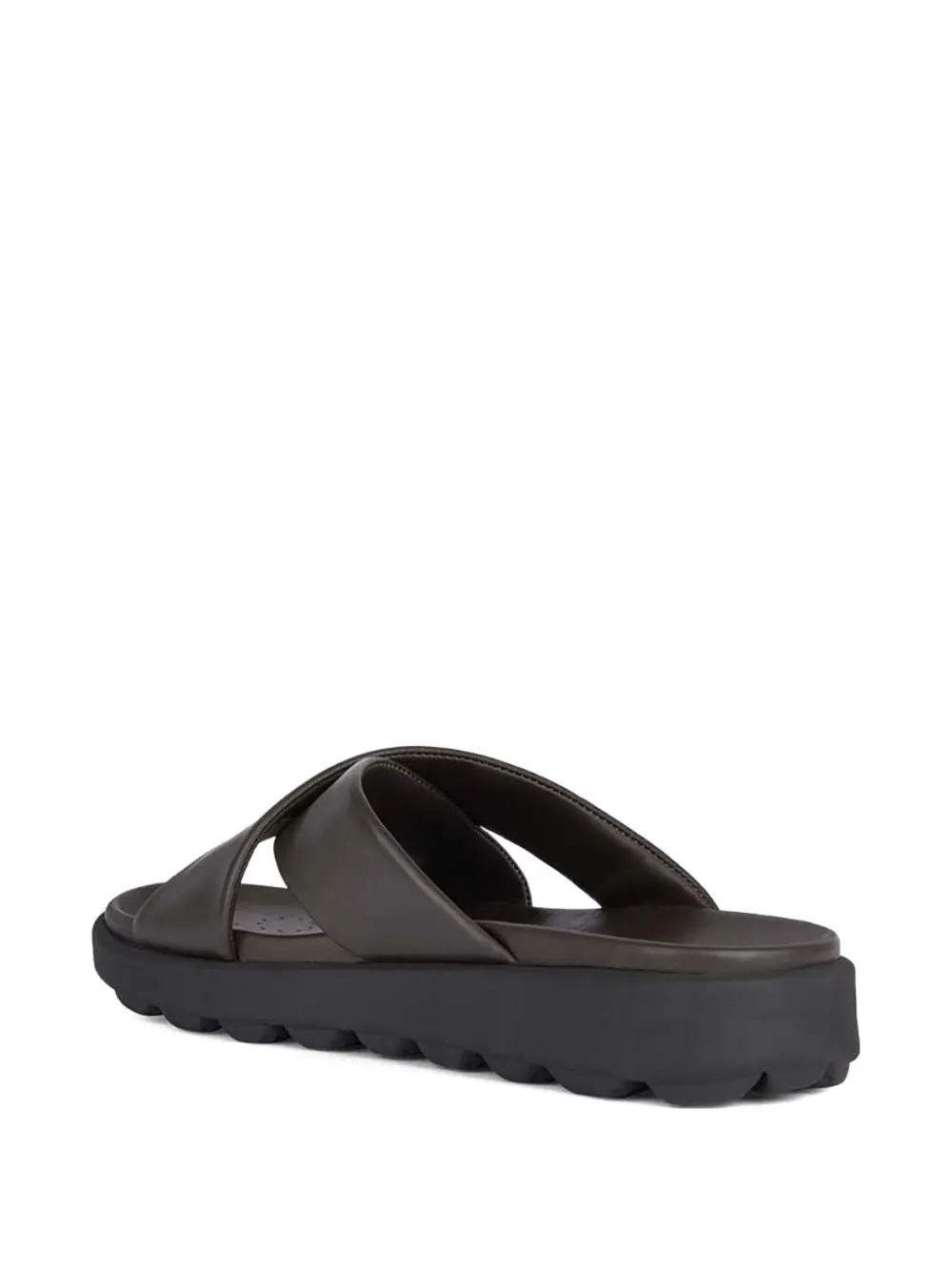Geox leather slides Brown