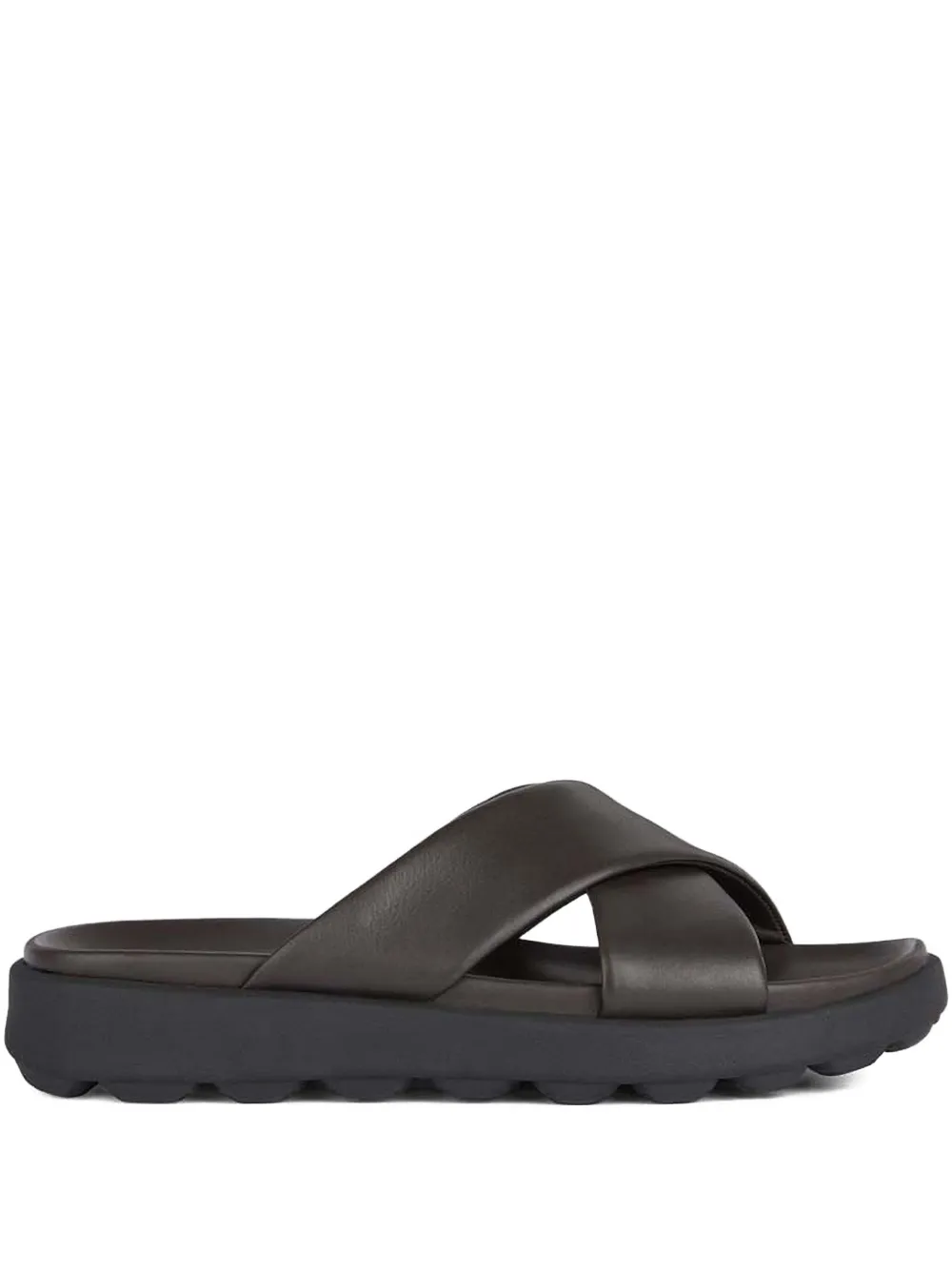 Geox leather slides Brown