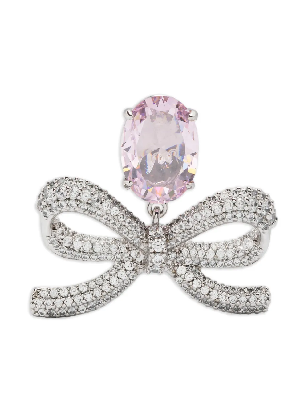 Self-Portrait crystal-bow earrings | Silver | Image 1