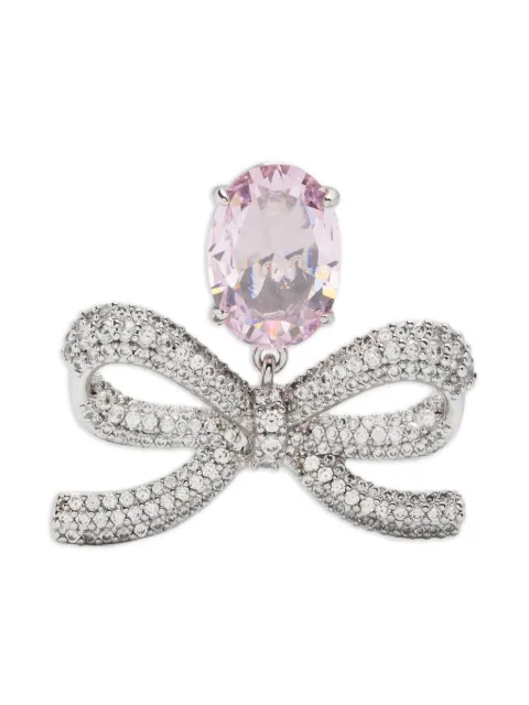 Self-Portrait crystal-bow earrings