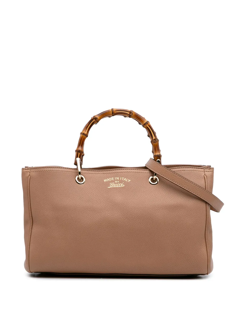 Gucci Pre-Owned 2016-2024 ミディアム カーフスキン バンブー ショッパー サッチェルバッグ - ブラウン Gucci Pre-Owned 2016-2024 ミディアム カーフスキン バンブー ショッパー サッチェルバッグ - ブラウン