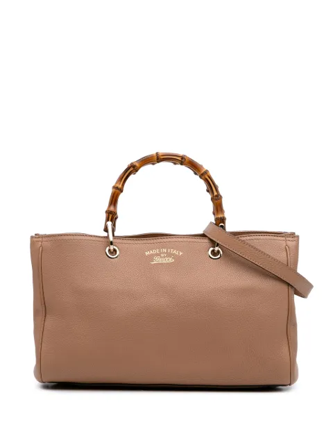 Gucci Pre-Owned 2016-2024 Medium Calfskin Bamboo Shopper satchel