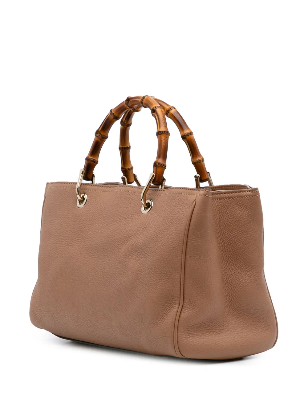 Pre-owned Gucci 2016-2024 Medium Calfskin Bamboo Shopper Satchel