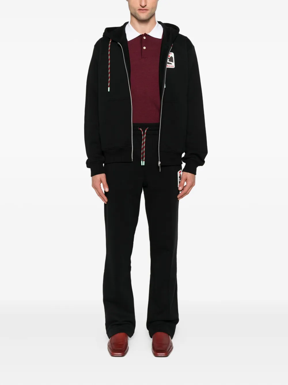 Casablanca logo-appliqué drawstring track pants Zwart