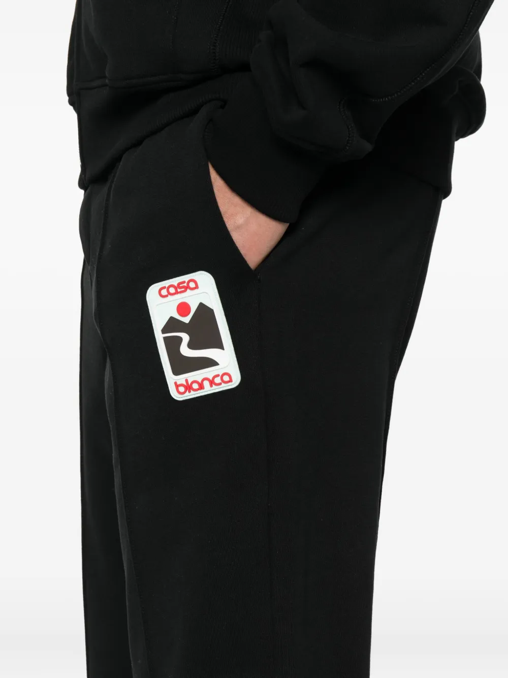 Casablanca logo-appliqué drawstring track pants Zwart