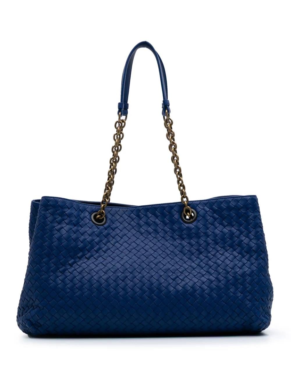 Bottega Veneta Pre-Owned 2012-2024 Medium Nappa Intrecciato Double Chain tote bag | Blue | Image 1