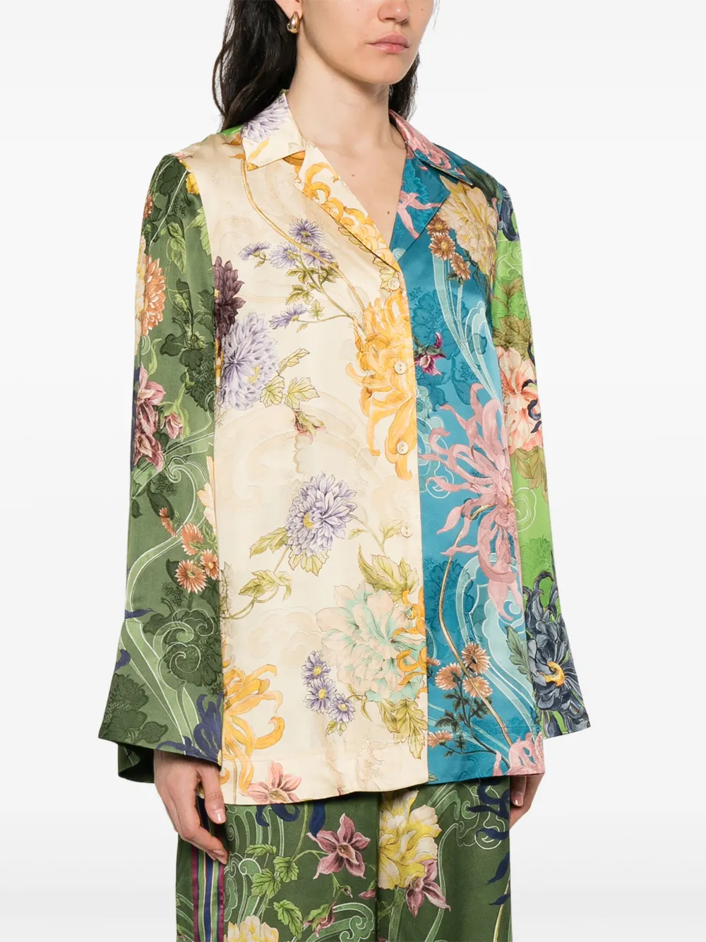 ALEMAIS Avery Spliced blouse Groen