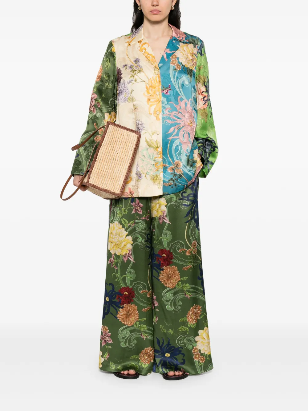 ALEMAIS Avery Spliced blouse Groen
