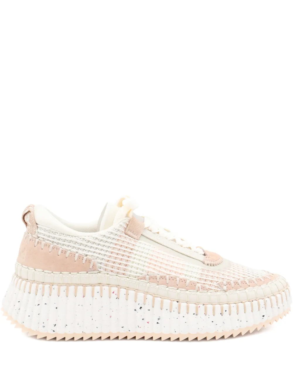 Chloé Nama knitted platform sneakers Neutrals