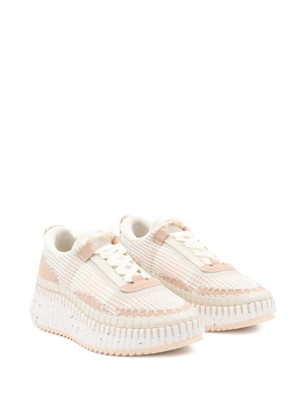 Chloé Nama knitted platform sneakers Neutrals
