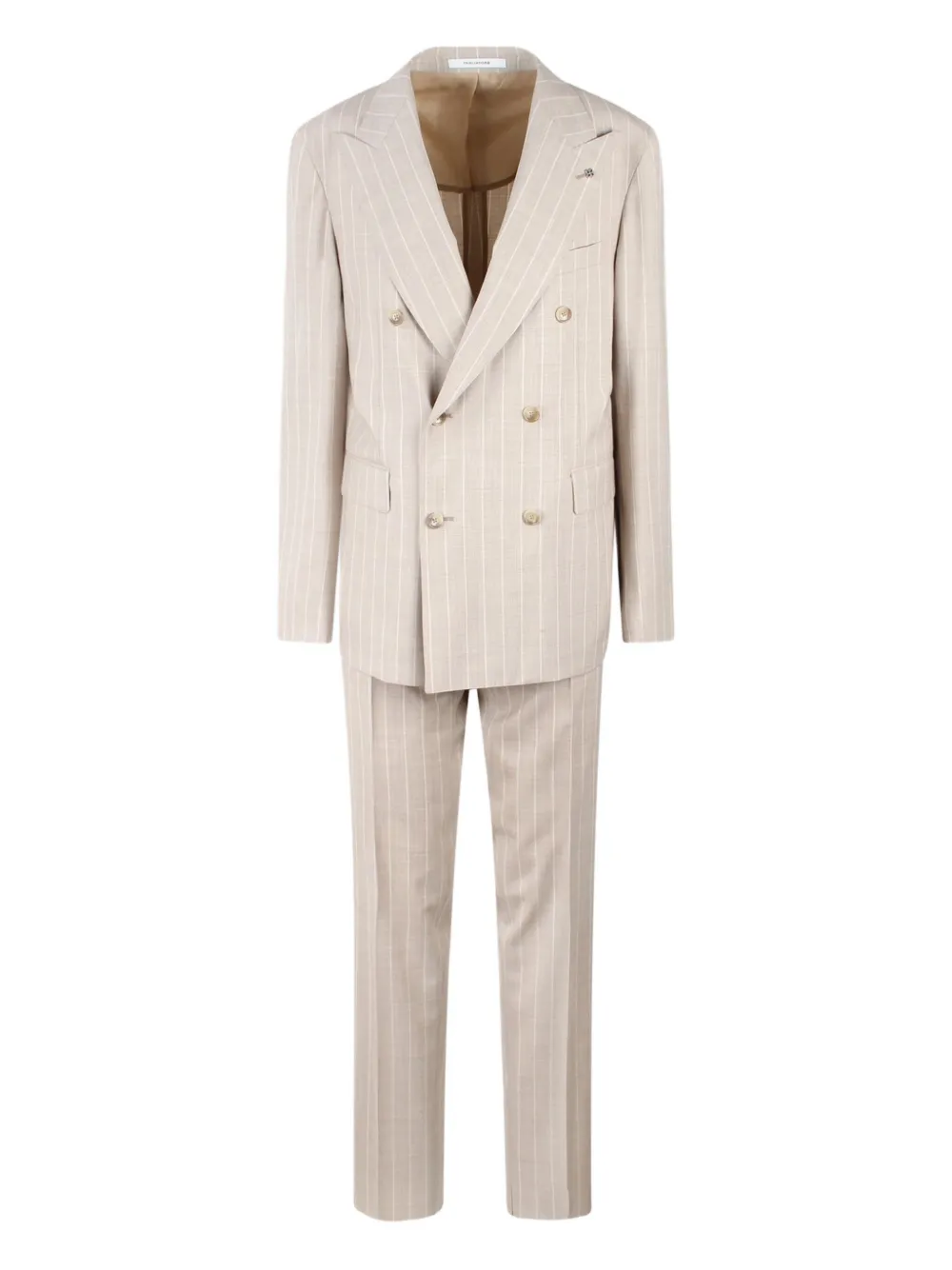 Tagliatore pinstriped double-breasted suit Beige