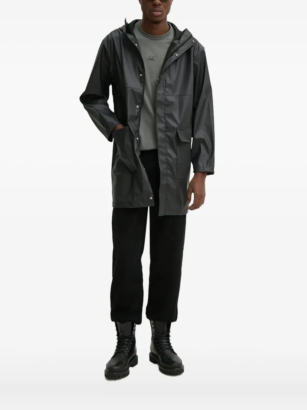 Herschel Supply Co. hooded flap-pocket raincoat | Black | Image 1