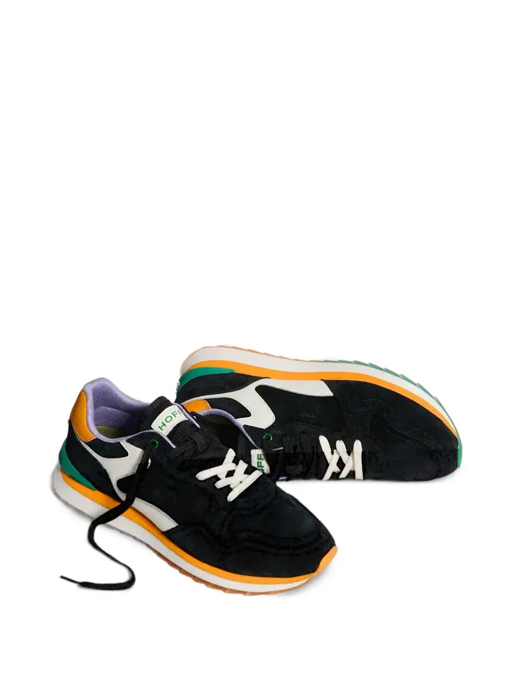 Hoff Nigreos suède sneakers met vlakken Zwart