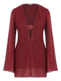 Oséree shell-detail flared-sleeve mini dress