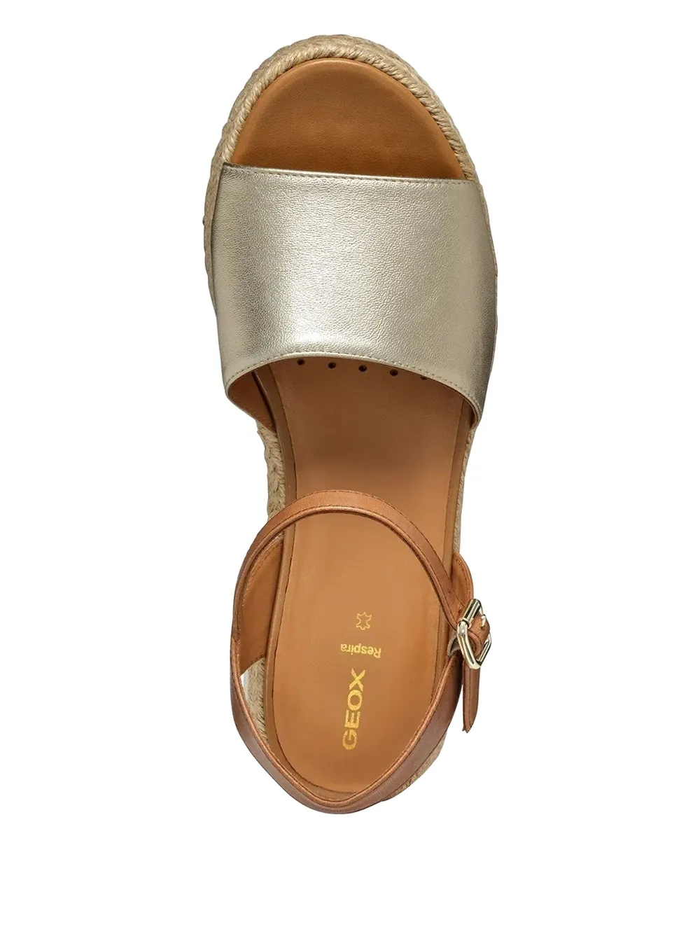 Geox Eolie metallic-leather sandals Gold