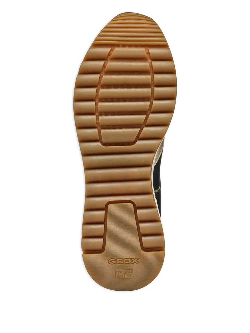 Geox Desya leren sneakers met gouddetail Zwart