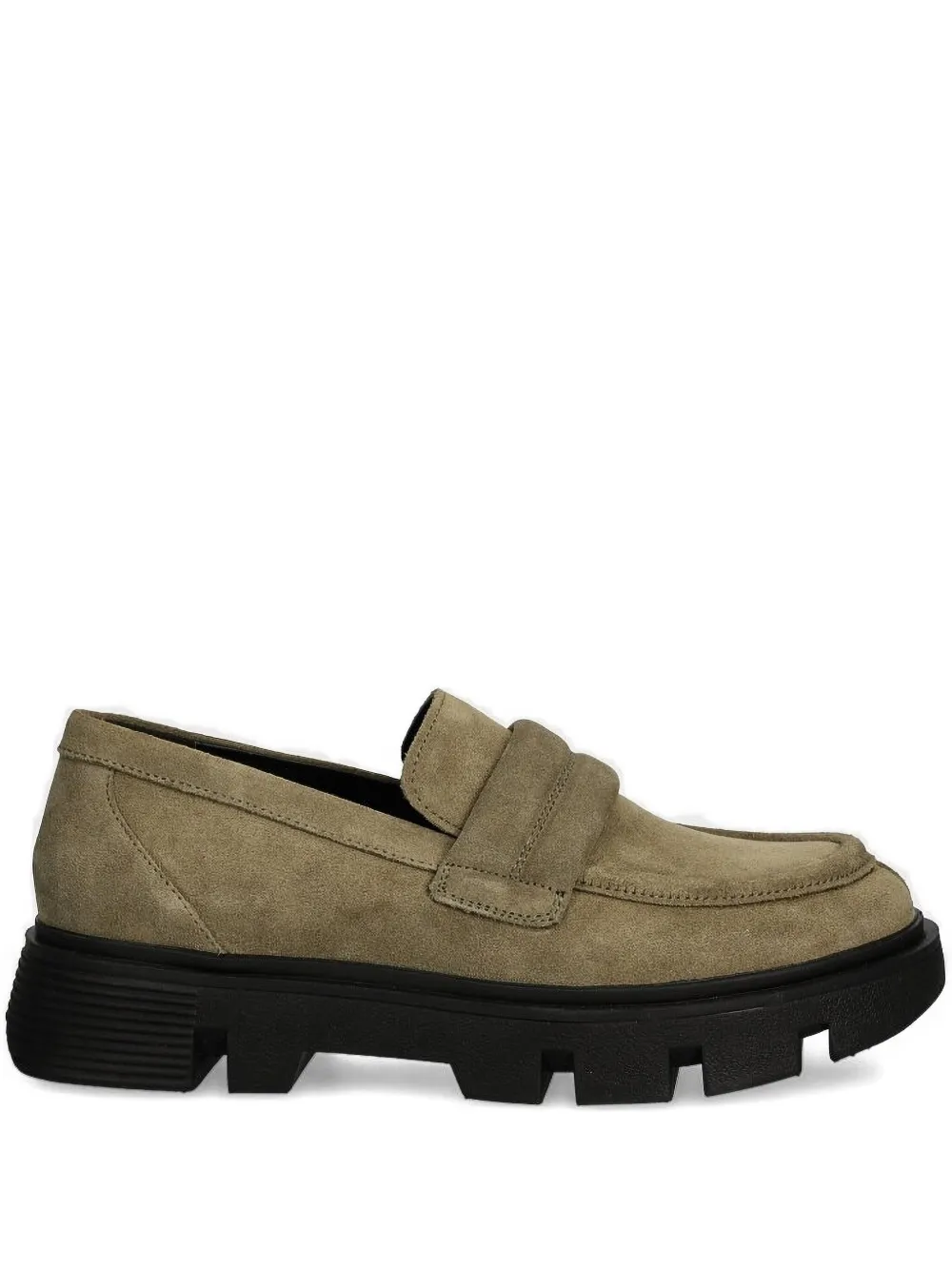 Geox Chunky-sole Suede Loafers In Green