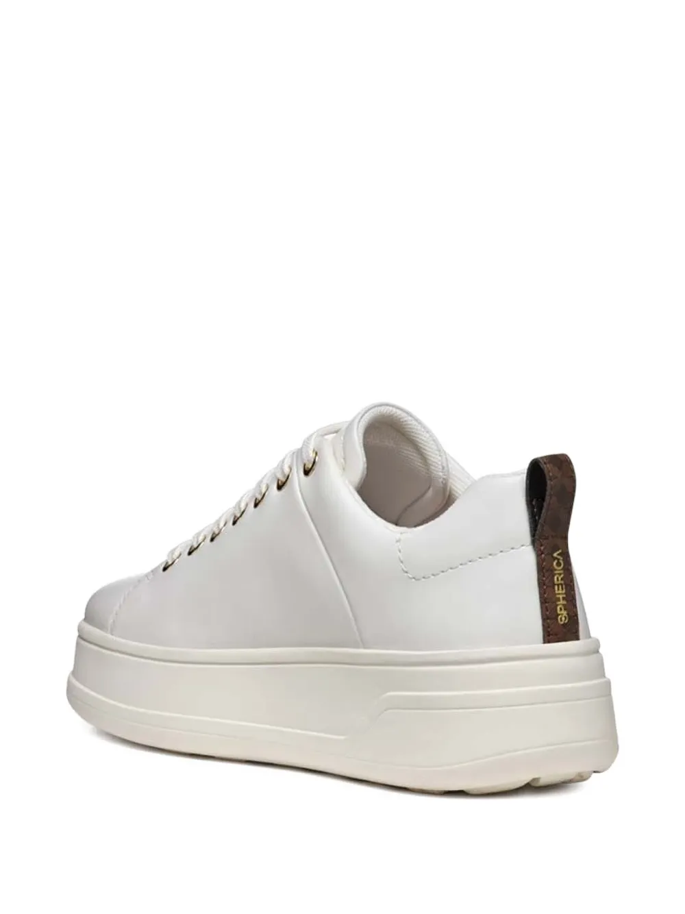Geox platform gold-eyelet sneakers White