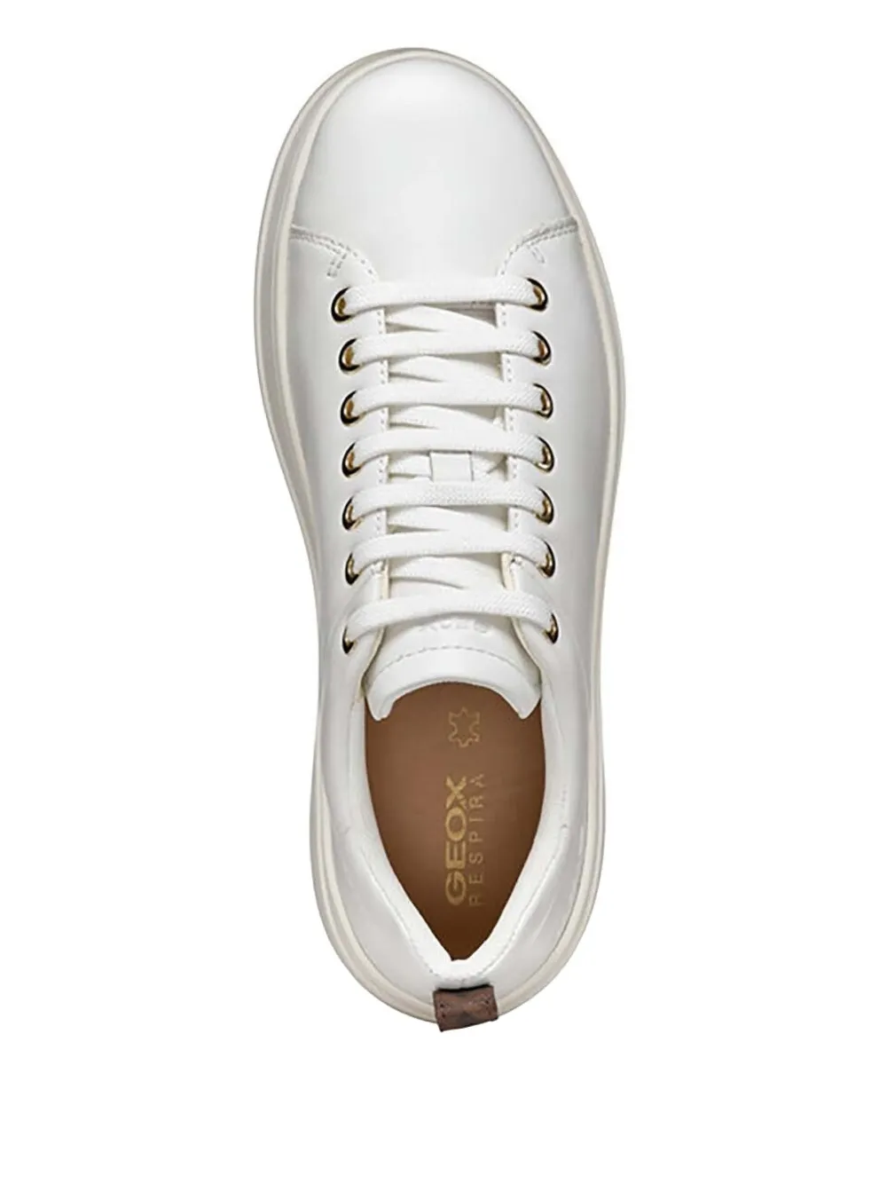 Geox platform gold-eyelet sneakers White