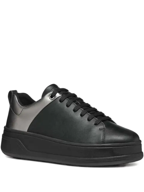 Geox metallic panel leather sneakers