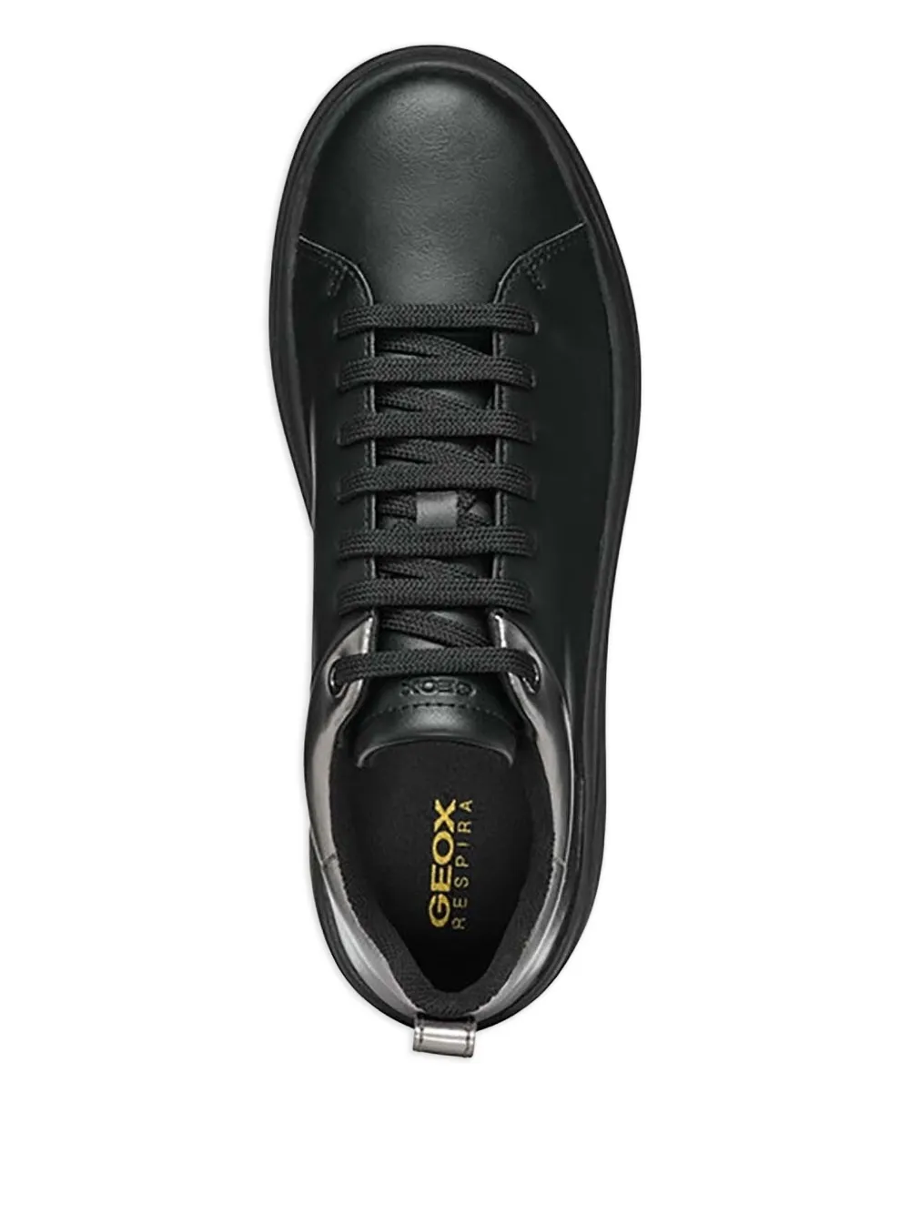 Geox metallic panel leather sneakers Black