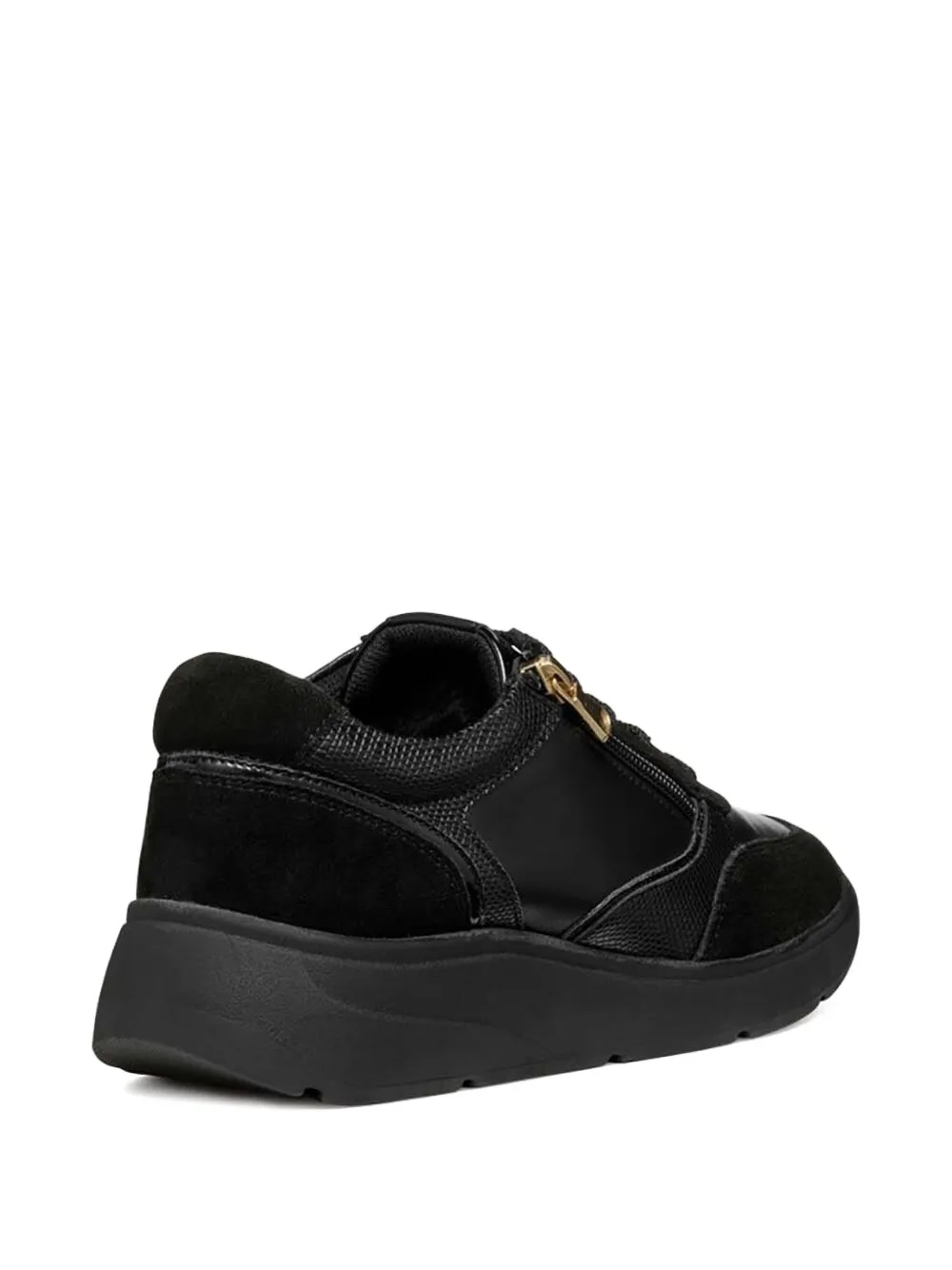 Geox zip-detail leather low-top sneakers Black