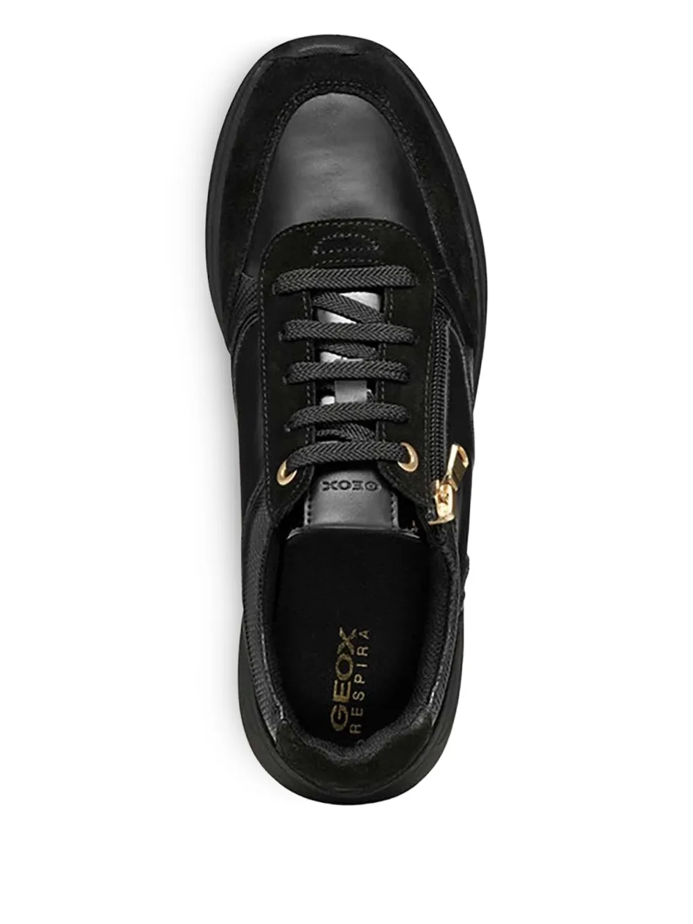 Geox zip-detail leather low-top sneakers Black