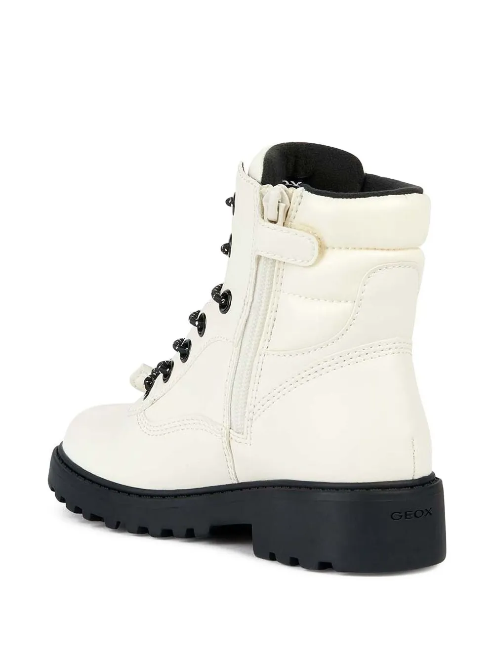 Geox Padded Lace-up Boots In White