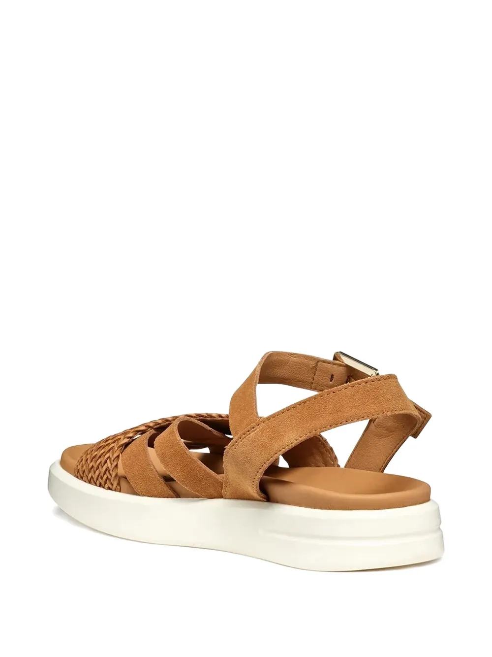 Geox woven-strap buckle sandals Brown
