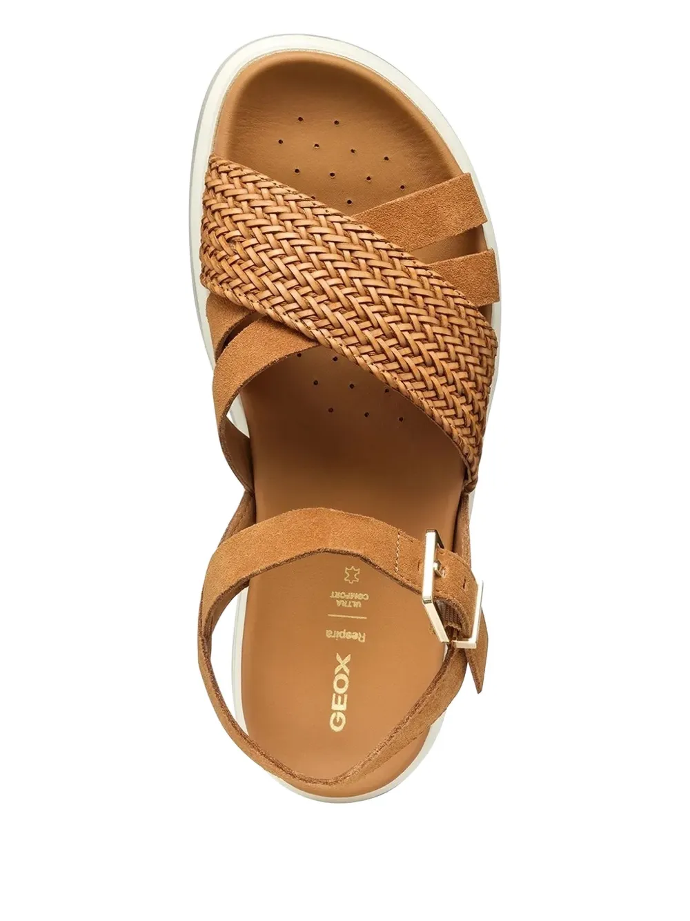 Geox woven-strap buckle sandals Brown