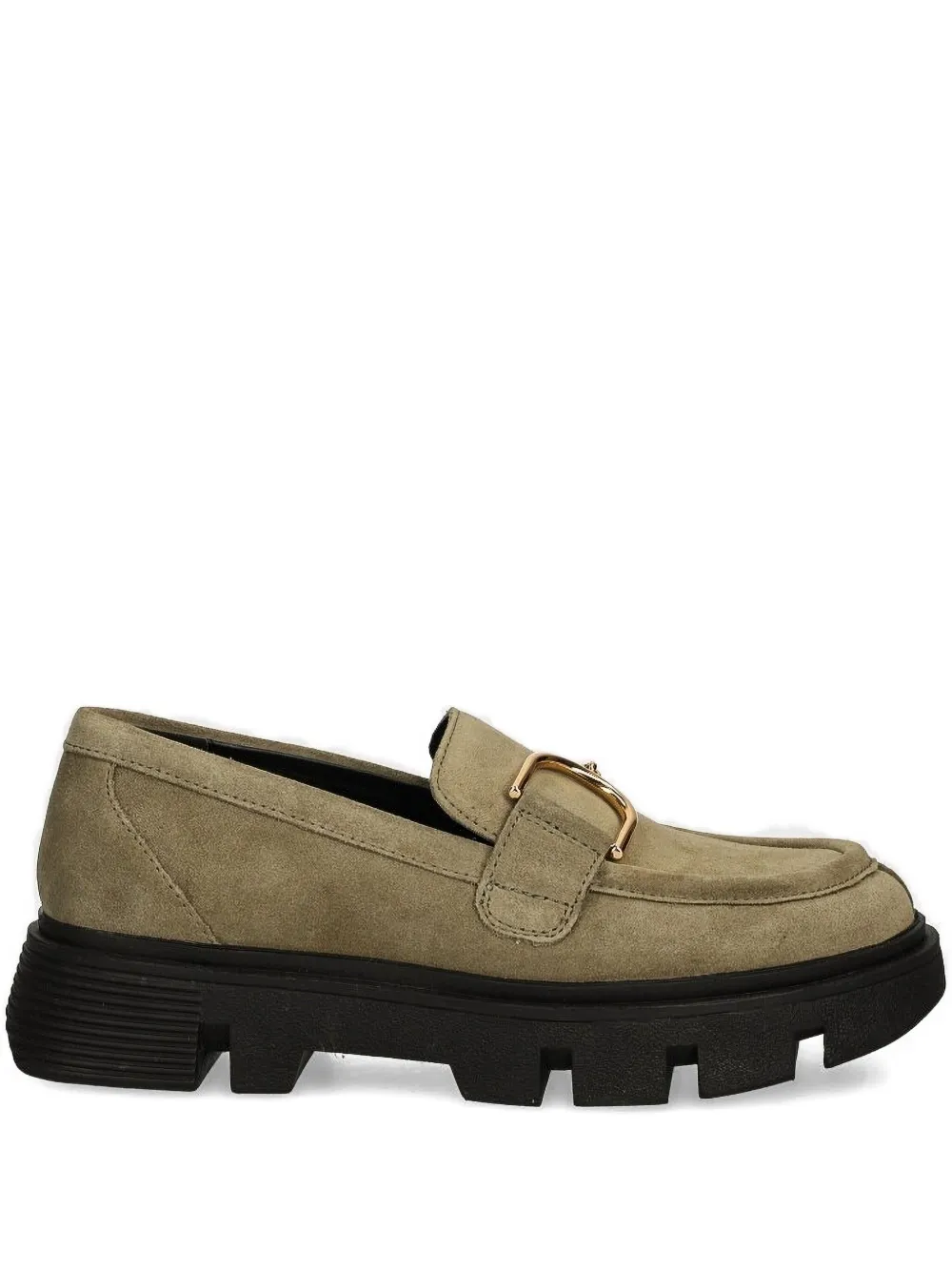 Geox buckle-detail platform loafers Green