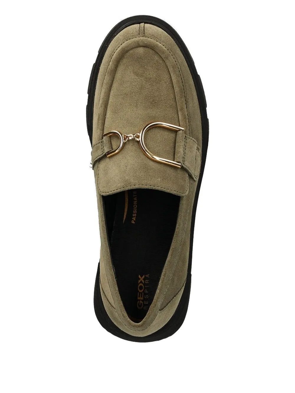 Geox Loafers met plateauzool en gespdetail - Groen