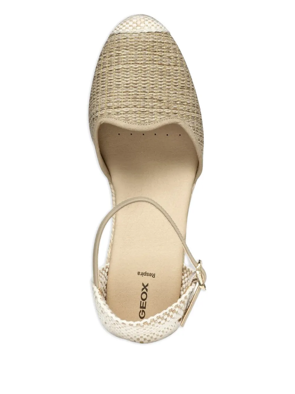 Geox 65 mm geweven espadrilles met enkelbandje Beige