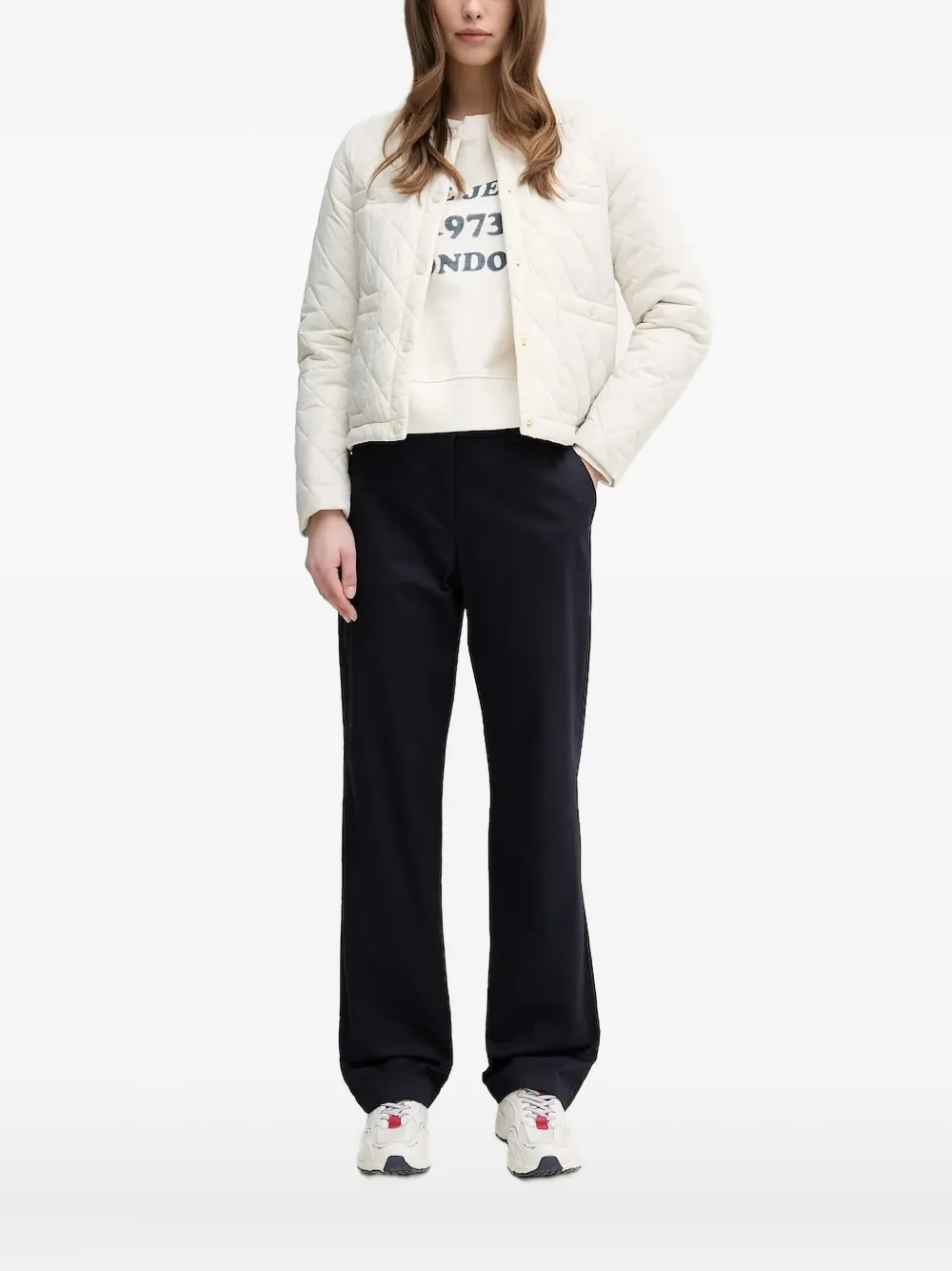 Geox Quilted Diamond-pattern Jacket In White