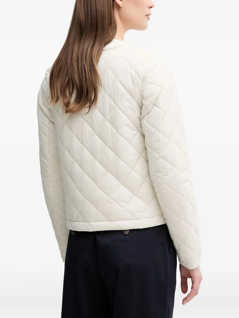 Geox Quilted Diamond-pattern Jacket In White