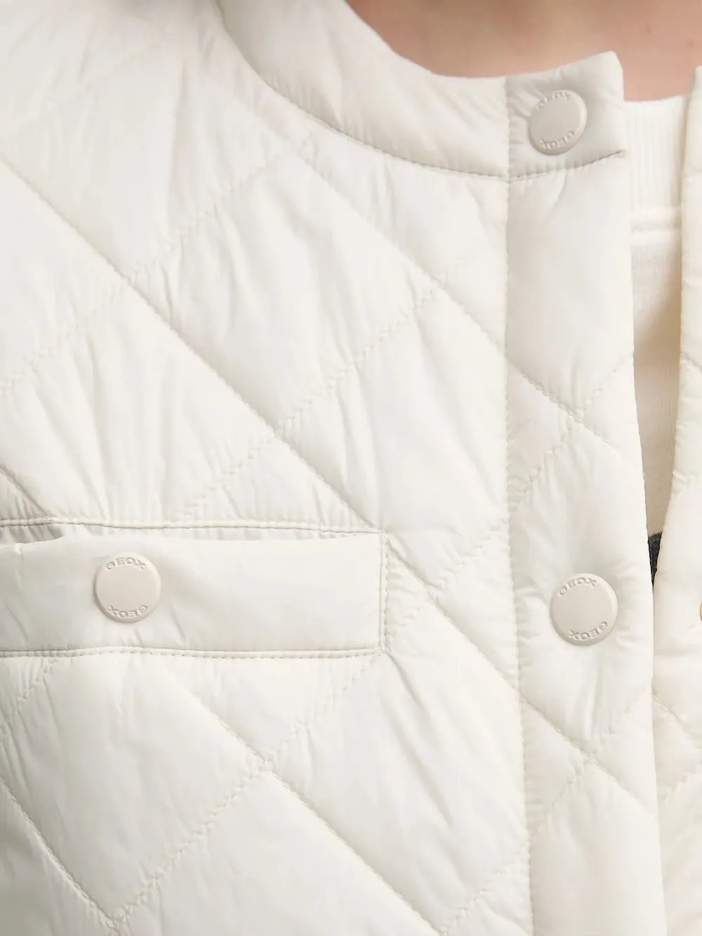 Geox Quilted Diamond-pattern Jacket In White