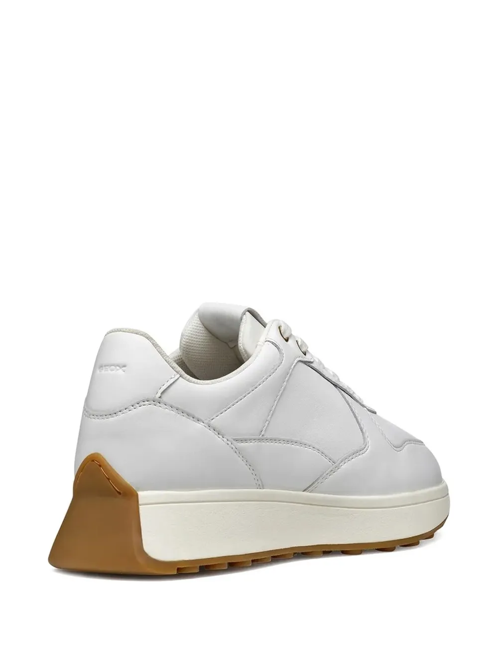 Geox Amabel Wedge-sole Leather Sneakers In White