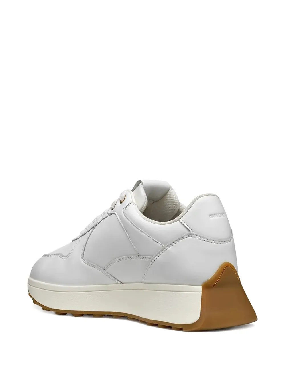 Geox Amabel Wedge-sole Leather Sneakers In White