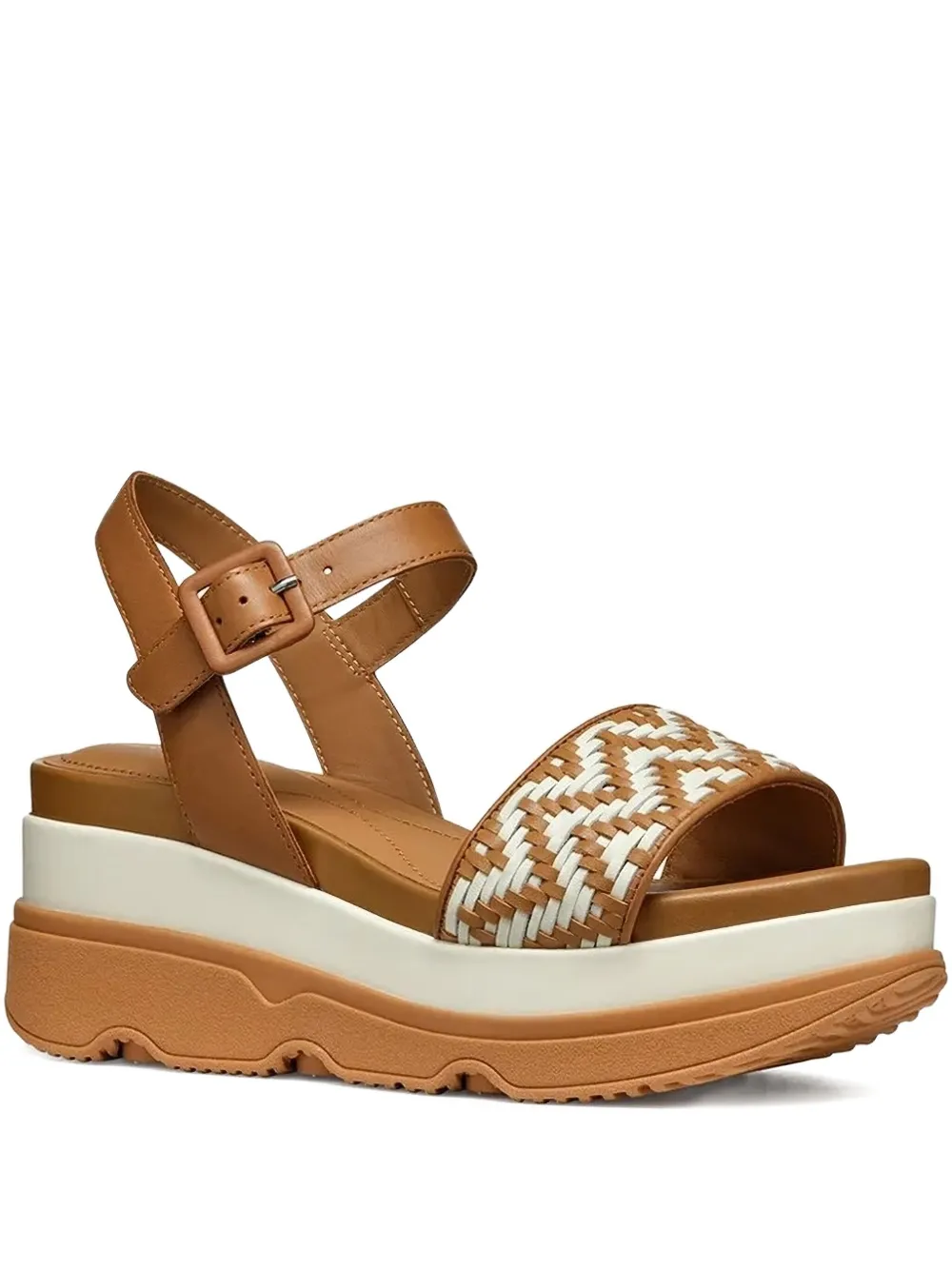 Geox 70mm Gardenia woven-leather sandals Brown