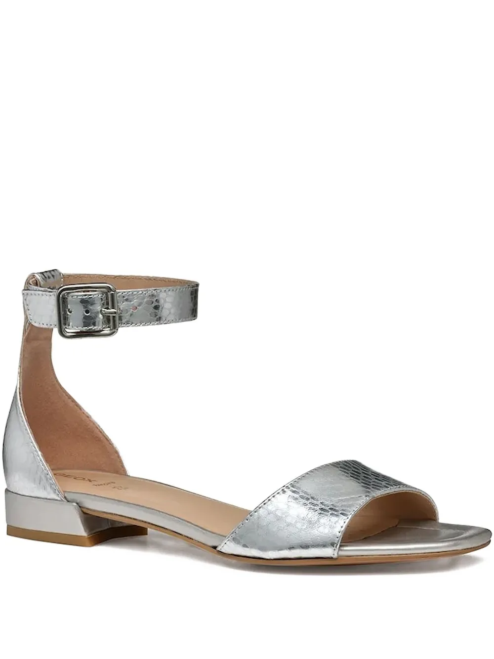 Geox snakeskin-effect ankle-strap sandals Silver