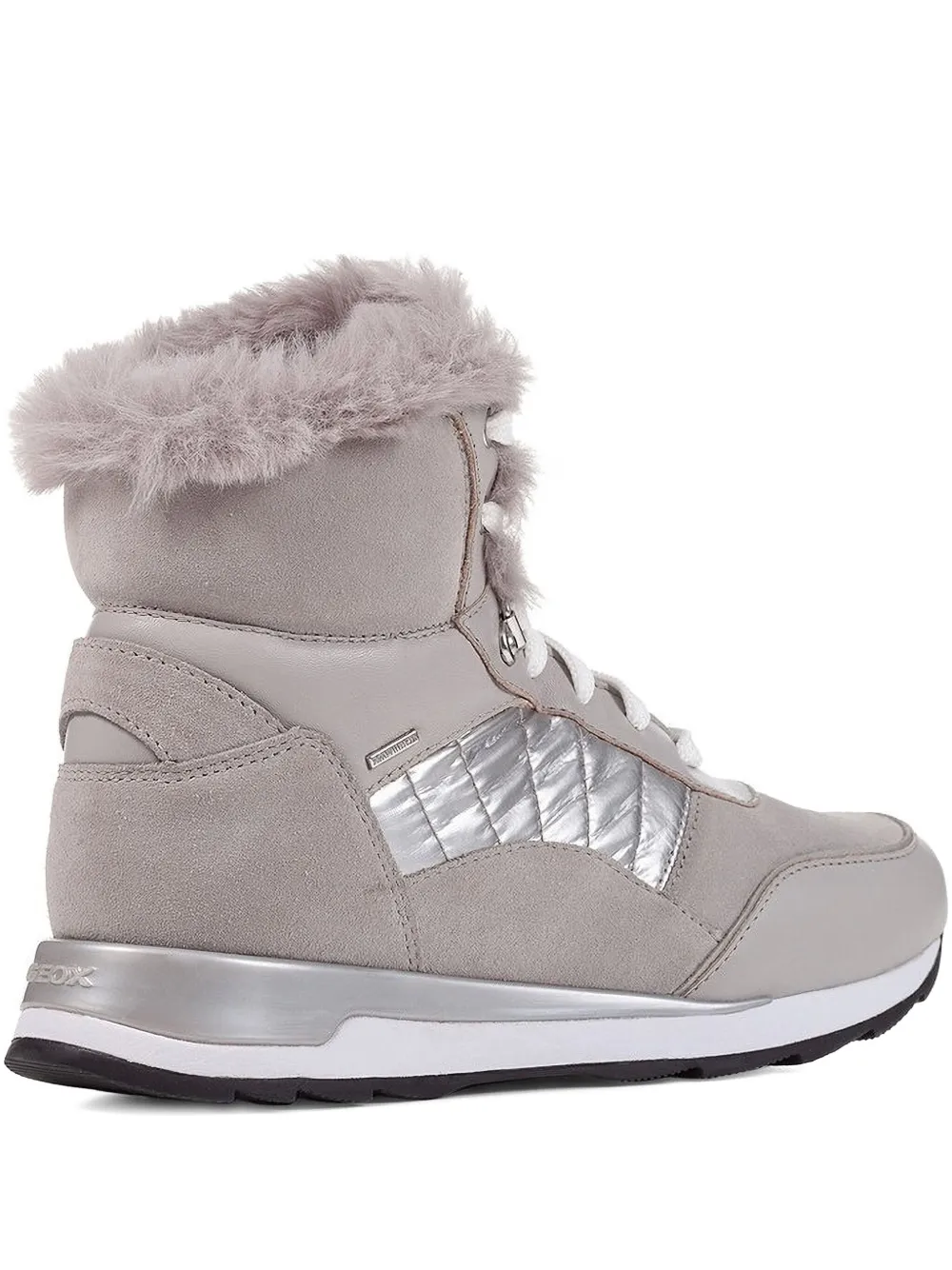 Geox Trimmed High-top Sneakers In Neutral