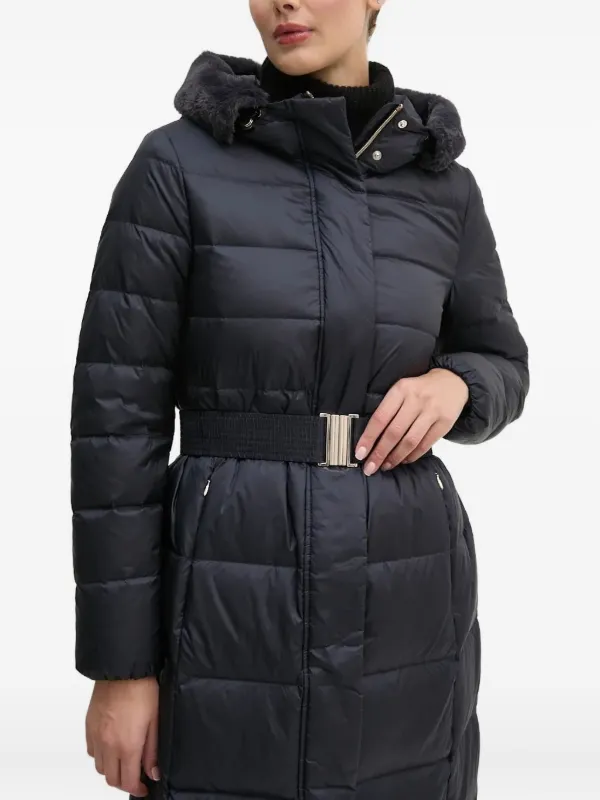 Geox Quilted Belted Puffer Jacket Blue FARFETCH PH