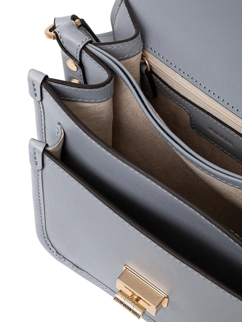 Geox Flavrie leren crossbodytas met omslag en slot Grijs