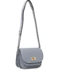 Geox Flavrie flap-lock leather crossbody bag - Grey
