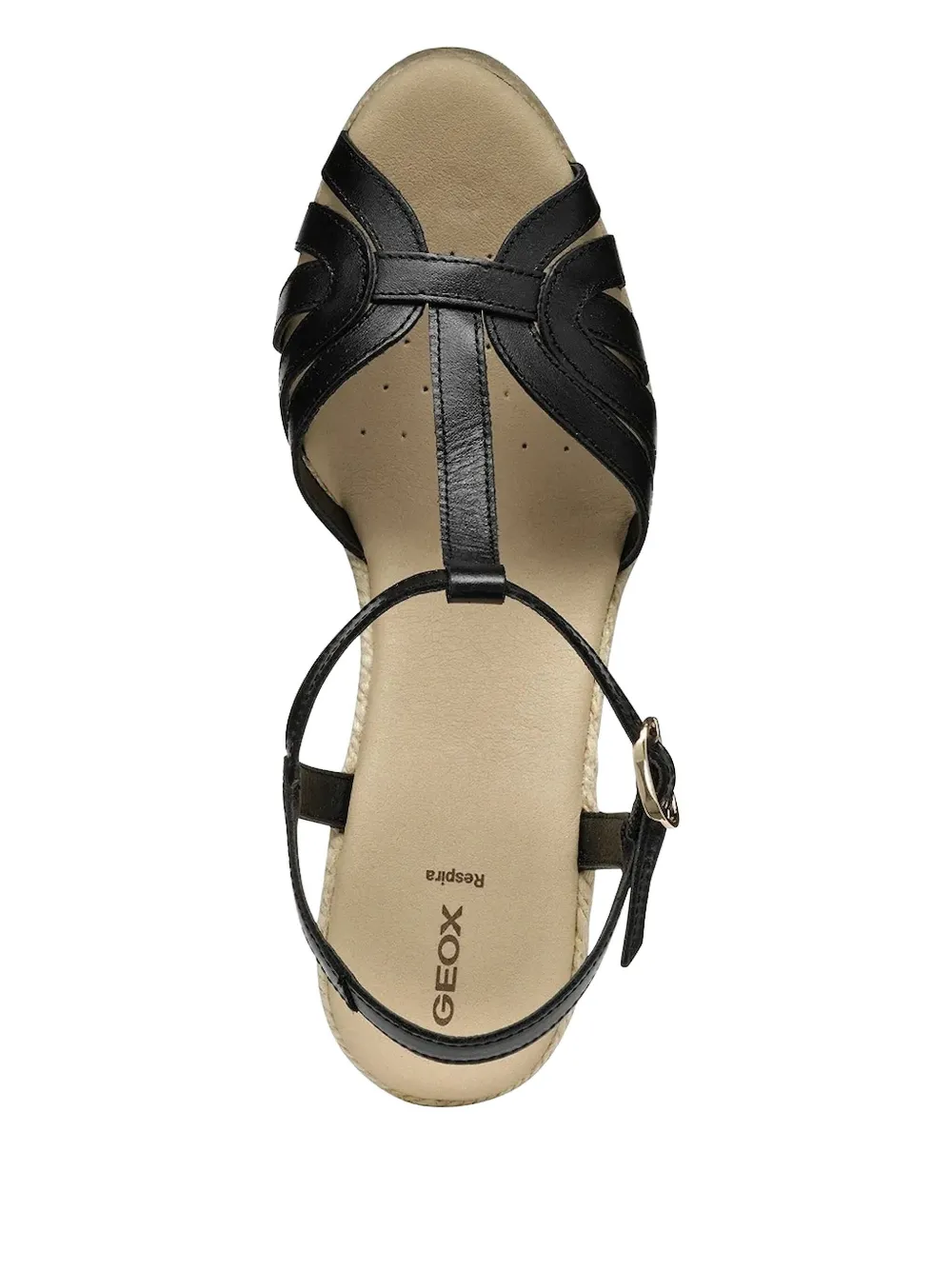 Geox 95mm T-bar wedge espadrilles Black