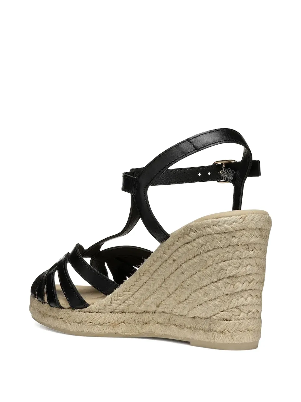 Geox 95mm T-bar wedge espadrilles Black